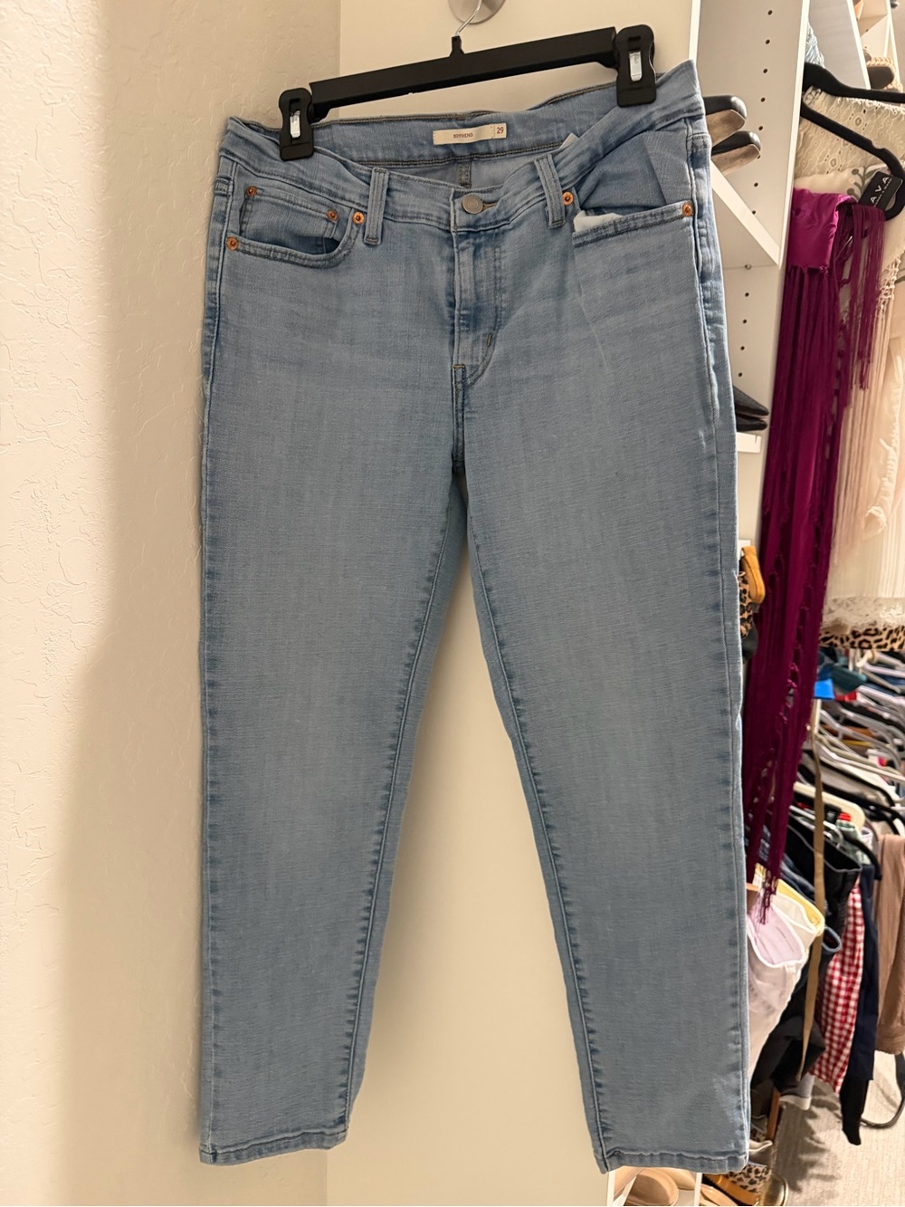 Classic Light Blue Levis Women's Boyfriend Jeans